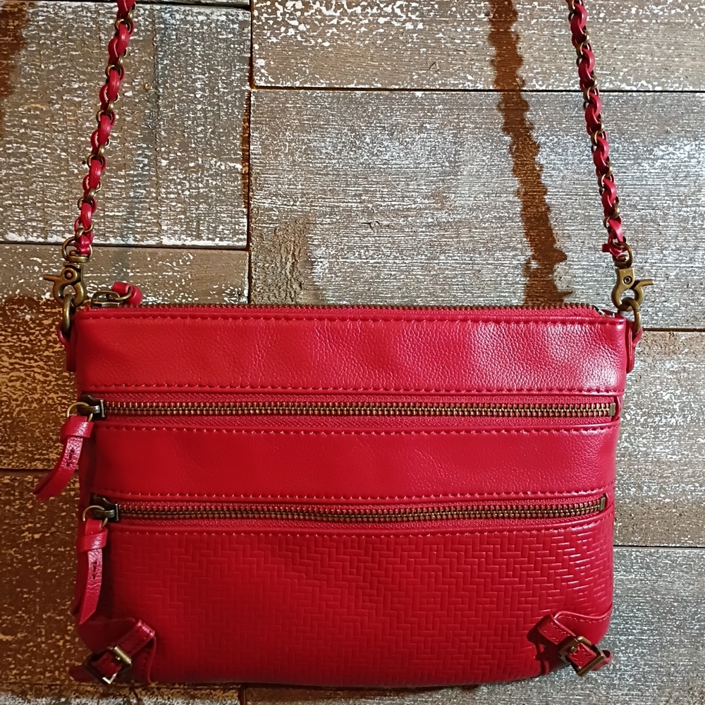 SakRoots Red Leather Purse Crossbody